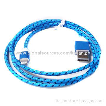 2014 New Colorful braided cable for iPhone 5, with aluminum shellNew